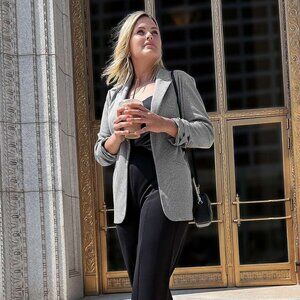NINE WEST Blazer + Ruched Sleeves